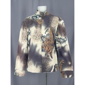 Vintage St John Jacket Womens M Multicolor Animal Paisley Art to Wear Wilderkind